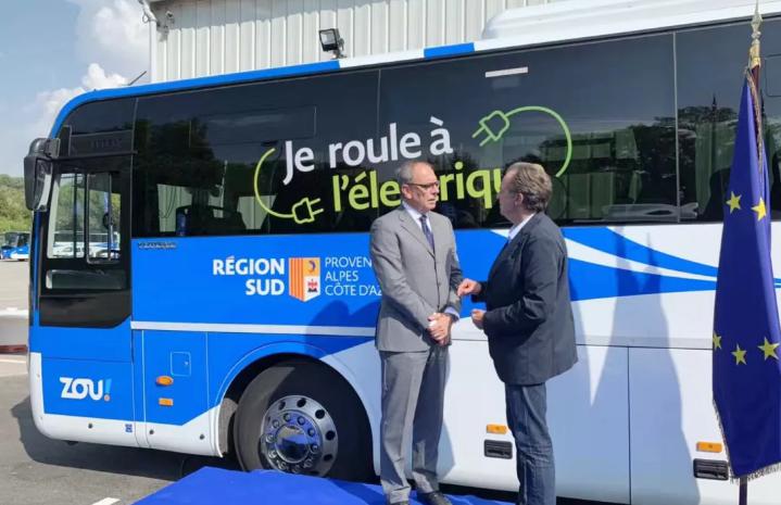 Первая междугородная линия электробуса в Европе официально открылась, электробус YUTONG въезжал в Прованс Франции