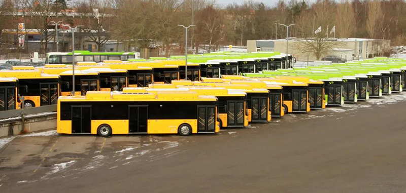 Новый старт! 55 электробусов модели E12 Yutong экспортированы в Данию. Доля Yutong превысила 60%!